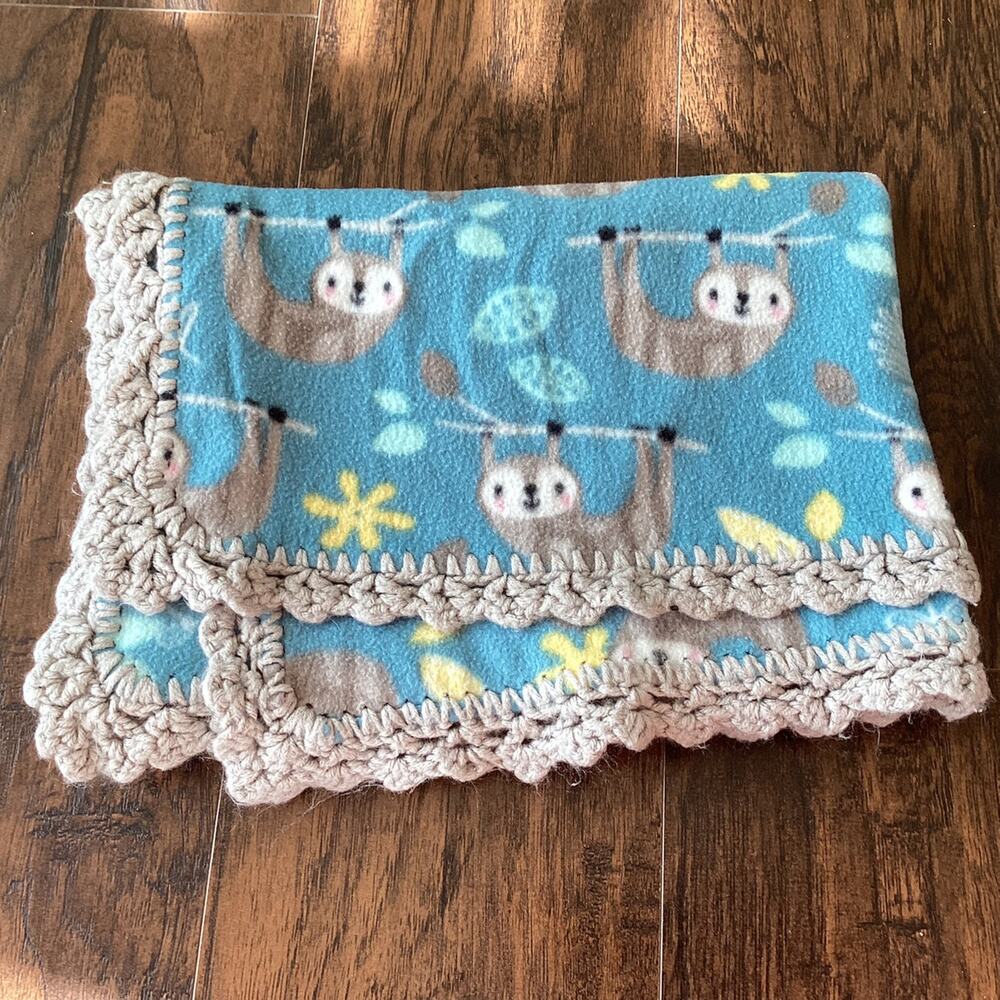 Crochet Trim Baby Toddler Blanket